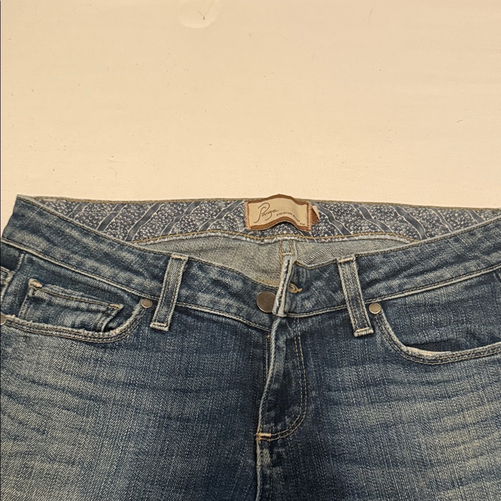 PAIGE Women's Classic Blue Boyfriend Jeans
